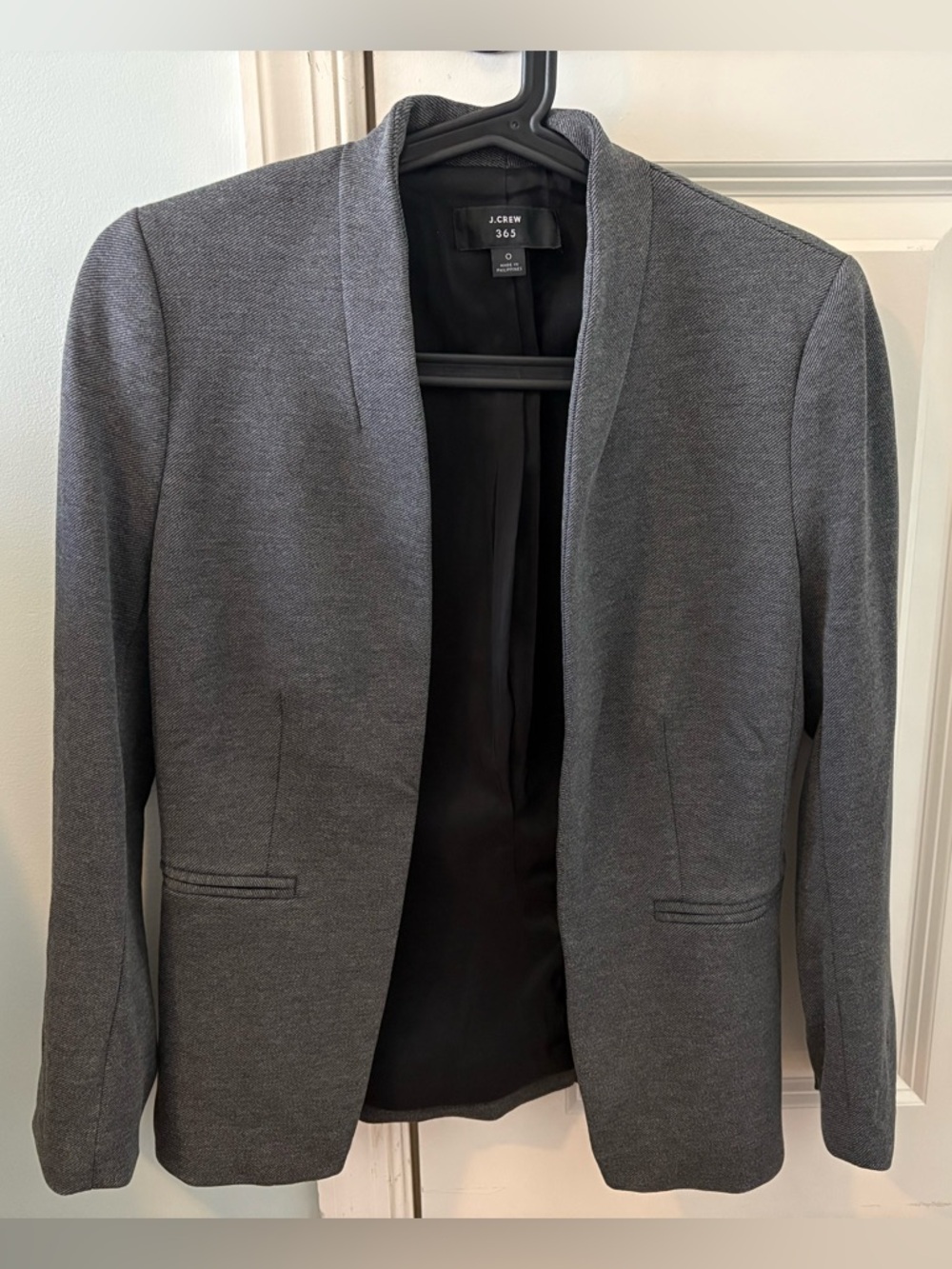 J. Crew Grey Open-Front Knit Blazer